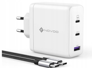 Ładowarka USB C 120 W NOVOO GaN – ładowarka 3-portowa USB C