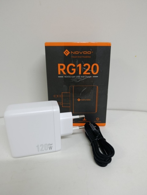 Ładowarka USB C 120 W NOVOO GaN – ładowarka 3-portowa USB C