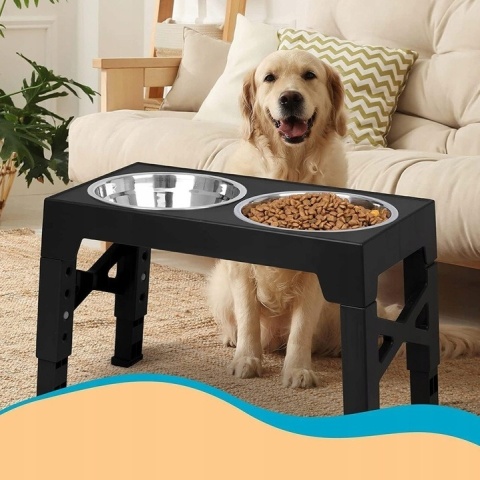 MISKI DLA PSA NA STOJAKU REGULOWANYM DLA MAŁYCH, ŚREDNICH I DUŻYCH PSÓW