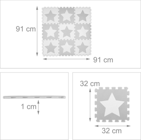 Mata piankowa puzzle dla dzieci 31 x 31 cm 9 szt