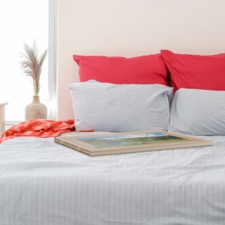 Mata drewniana obrotowa, taca do układania puzzli 1000 elementów Relaxdays