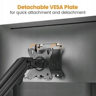 PODWÓJNY UCHWYT RAMIĘ MOCOWANIE NA MONITOR REGULOWANY VESA 17-32" CZARNY