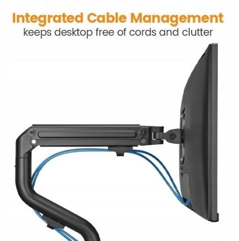 PODWÓJNY UCHWYT RAMIĘ MOCOWANIE NA MONITOR REGULOWANY VESA 17-32" CZARNY