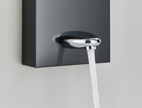 Panel prysznicowy LED prysznic wodospad hydromasaż Czarny Chrom