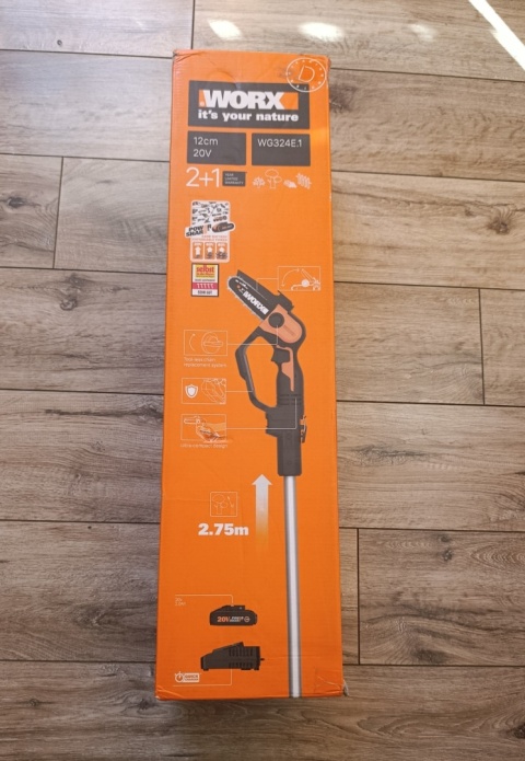 Piła łańcuchowa na wysięgniku 2,75 m Worx WG324E.1, pilarka mini akumulator