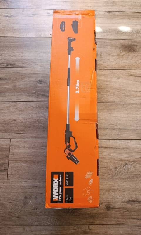 Piła łańcuchowa na wysięgniku 2,75 m Worx WG324E.1, pilarka mini akumulator