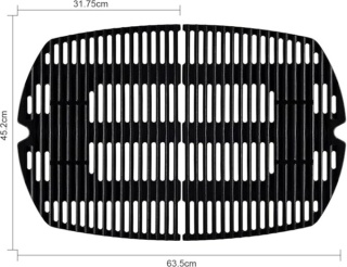 Płyta żeliwna grillowa 45,2x31,7 cm x 2 szt, ruszt