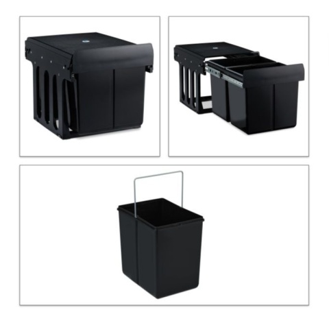 Pojemniki do segregacji Relaxdays 30 l 2 -komorowy, kosz na śmieci