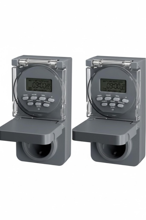 Programator cyfrowy zewnętrzny IP44 8 programów przełączania 2 SZTUKI