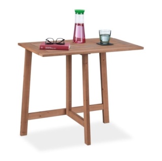 Prostokątny składany stół stolik wykonany z drewna Relaxdays