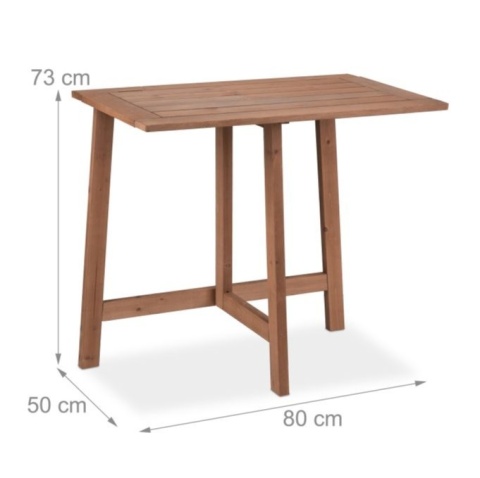 Prostokątny składany stół stolik wykonany z drewna Relaxdays