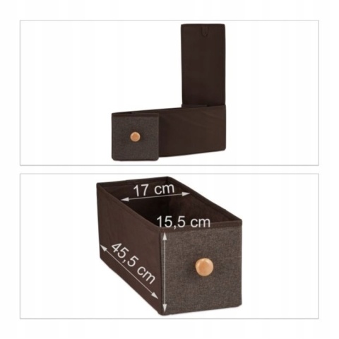 REGAŁ KOMODA Z TEKSTYLNYMI SZUFLADAMI PRZENOŚNY 84,5 x 20 x 49,5 cm Relaxdays