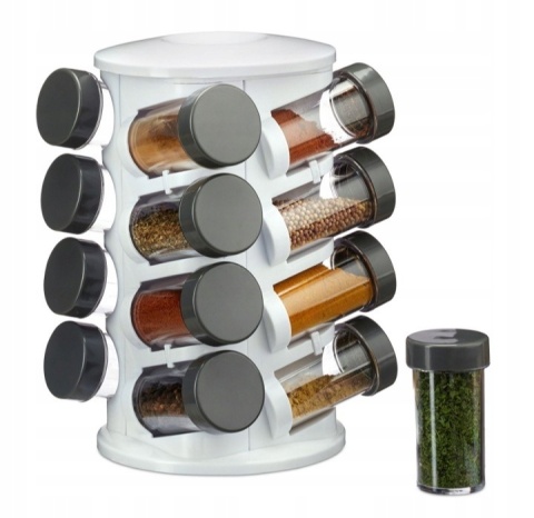 Relaxdays Przyprawnik stojak na przyprawy 16 słoików