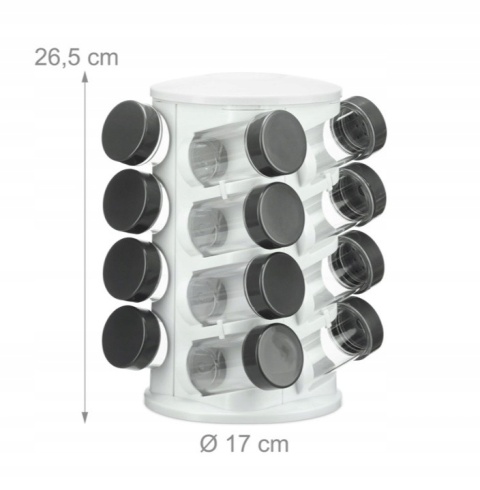 Relaxdays Przyprawnik stojak na przyprawy 16 słoików