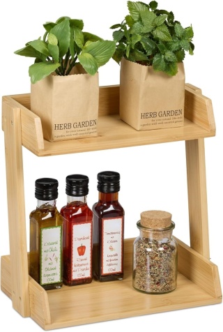 Relaxdays Regał półka na przyprawy 2 poziomy bambus