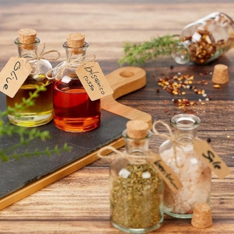 Słoiki dekoracyjne, zestaw 24 sztuk, szklane butelki z korkową pokrywką, 125 ml