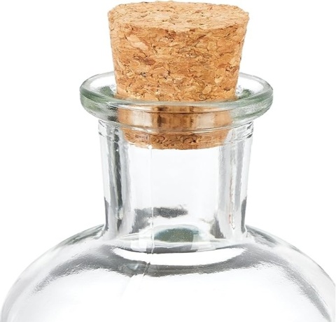 Słoiki dekoracyjne, zestaw 24 sztuk, szklane butelki z korkową pokrywką, 125 ml