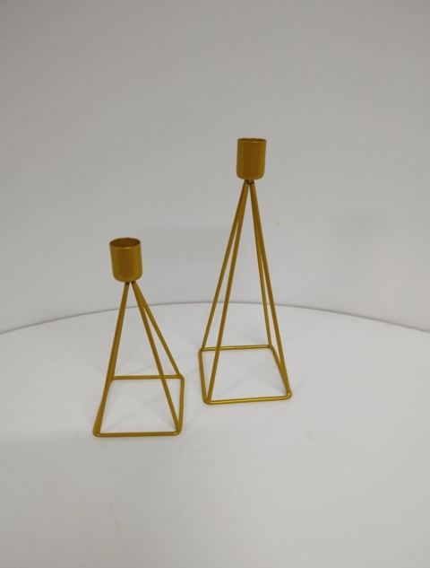 Świecznik, Zestaw świeczników metalowych Relaxdays – złote, 2 szt.