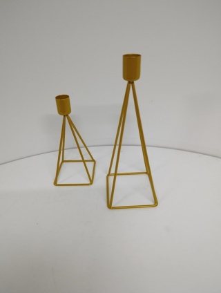 Świecznik, Zestaw świeczników metalowych Relaxdays – złote, 2 szt.