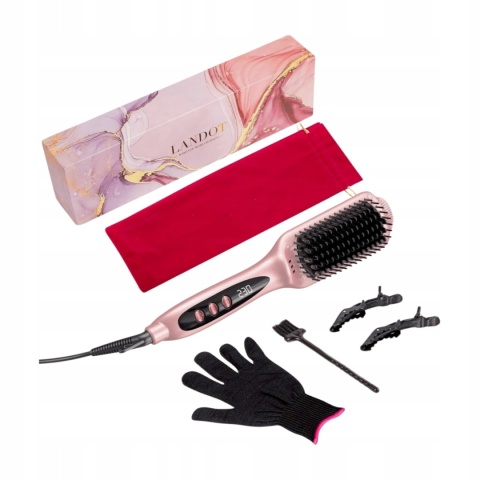 Szczotka prostująca, prostownica 2w1 Szybka stylizacja JONIZACJA 230°C LANDOT QF-S200