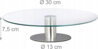 Szklana taca patera obrotowa na ciasto tort 30cm