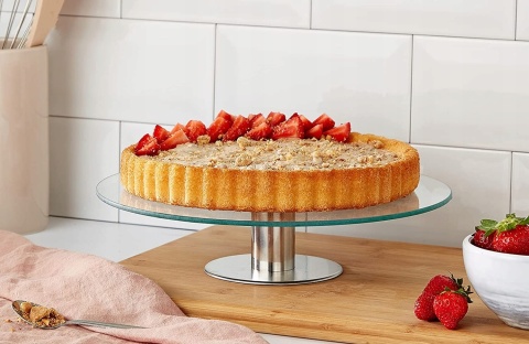 Szklana taca patera obrotowa na ciasto tort 30cm