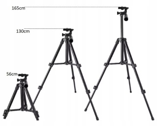 Tripod STATYW FOTOGRAFICZNY DO APARATU TELEFONU 165cm Czarny