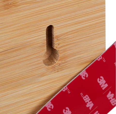 Bambusowy uchwyt na papier toaletowy z półką