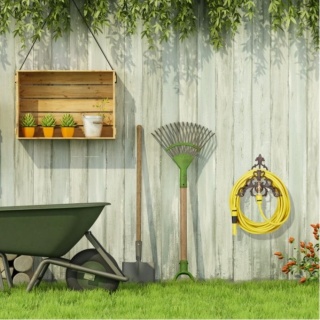 Żeliwny Uchwyt na wąż ogrodowy z kranem antyczny Relaxdays