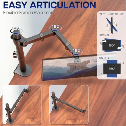 VIVO statyw, stojak biurkowy ze stali czarnej