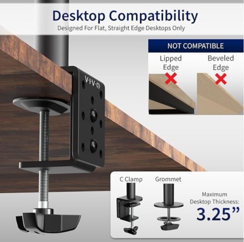 VIVO statyw, stojak biurkowy ze stali czarnej