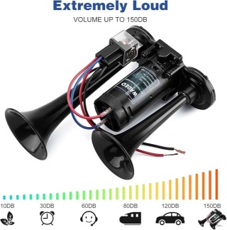 WADEO Klakson Pneumatyczny Do Ciężarówek12v