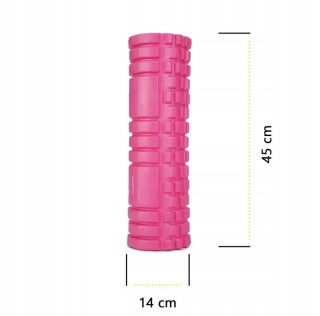 Wałek masażer roller piankowy do masażu głębokiego różowy 44 cm