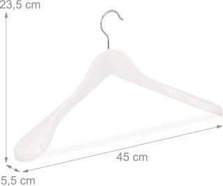 Wieszak, wieszaki wiszące białe drewniane Relaxdays 10 sztuk