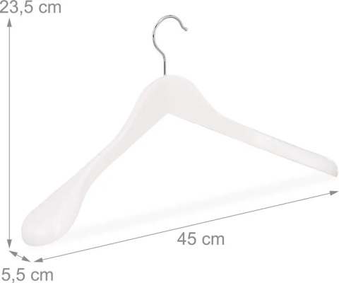 Wieszak, wieszaki wiszące białe drewniane Relaxdays 10 sztuk