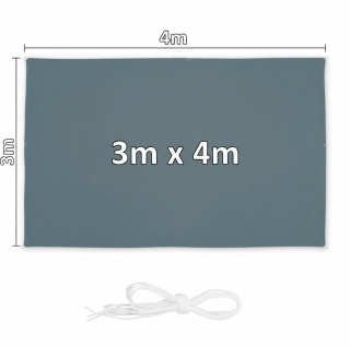 Żagiel Przeciwsłoneczny Ogrodowy Wodoodporny 3x4 Szary Prostokąt Zacieniacz