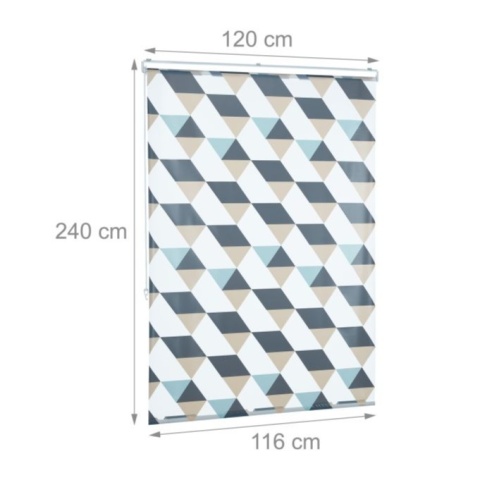 Zasłona prysznicowa roleta winylowa Relaxdays 120 x 240 cm