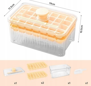 Zestaw Foremki do Lodu z Pojemnikiem i Pokrywką – 56 kostek