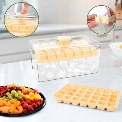 Zestaw Foremki do Lodu z Pojemnikiem i Pokrywką – 56 kostek