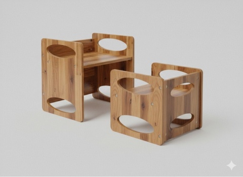 Zestaw stół i krzesło Montessori regulowany Stolik i krzesełko dla dzieci Drewno