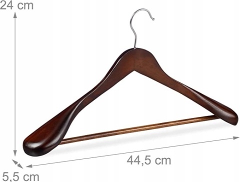 Zestaw wieszaków 4 szt wieszaki drewniane brązowe na garnitur Relaxdays