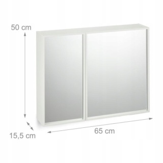 2-drzwiowa szafka z lustrem Relaxdays biała uszkodzone zawiasy