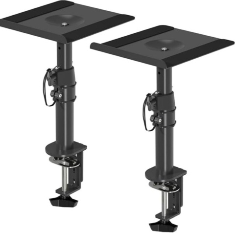 2 szt STATYWY BIURKOWE PODSTAWKI POD KOLUMNY MONITORY GŁOŚNIKI