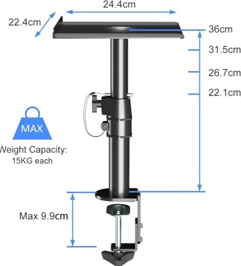2 szt STATYWY BIURKOWE PODSTAWKI POD KOLUMNY MONITORY GŁOŚNIKI