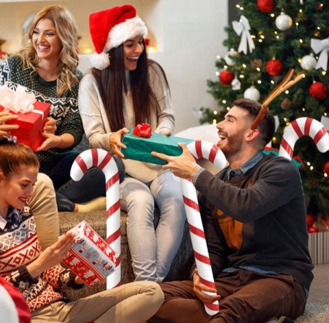 6 szt Laski Świąteczne Nadmuchiwane Dekoracja Święta Laska 90 cm