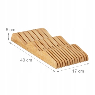 Bambusowy organizer na noże w szufladzie XXL