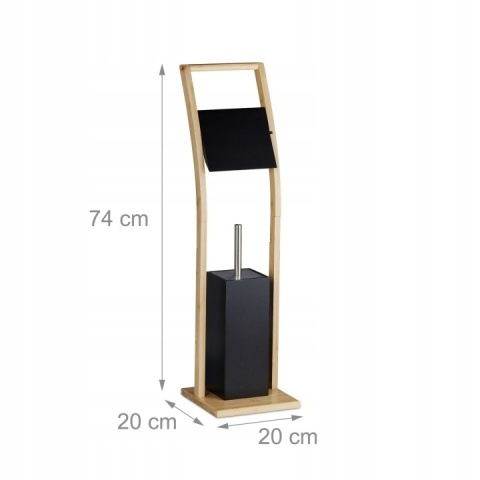Bambusowy stojak zestaw WC czarny Relaxdays