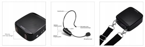 Bezprzewodowy Wzmacniacz Głosu SHIDU S613 18W UHF Mikrofon 2w1 Zestaw