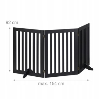 Bramka zabezpieczająca wolnostojąca dla dzieci, zwierząt, barierka drewno Relaxdays