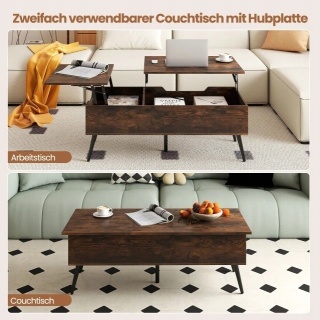 COSTWAY PREMIUM NOWOCZESNY STOLIK KAWOWY PODNOSZONY DUZY UKRYTY SCHOWEK